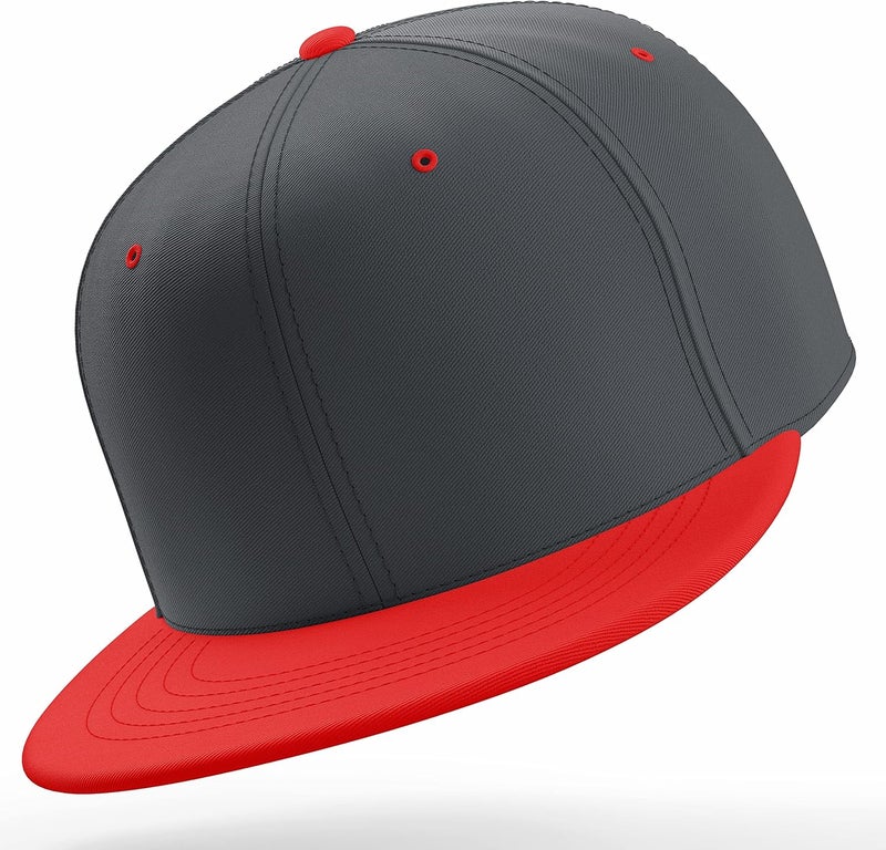 Daxton Store Classic Blank Snapback Flat Bill Visor Hat Cap One Size Adjustable Back - Image 4